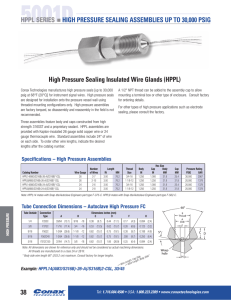 High Pressure Sealing Insulated Wire Glands (HPPL)