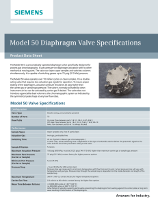 Model 50 Diaphragm Valve Specifications