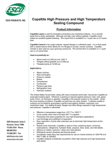 Copaltite High Pressure and High Temperature Sealing Compound