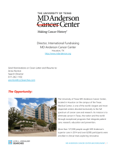 Director, International Fundraising MD Anderson Cancer Center The