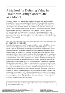 A Method for Defining Value in Healthcare Using Cancer Care as a