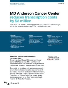 MD Anderson Cancer Center reduces transcription costs