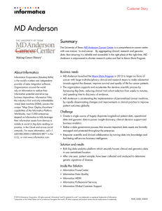 MD Anderson - Informatica