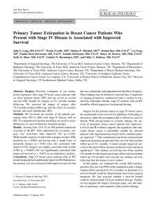 Primary Tumor Extirpation in Breast Cancer Patients Who Present