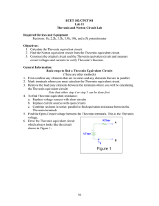 30 ECET 102/CPET101 Lab 11 Thevenin and Norton Circuit Lab