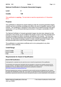 National Certificate in Computer-Generated Imagery Level 4 Credits