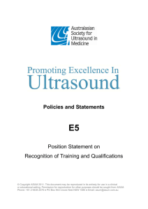 Policies and Statements - Australasian Society for Ultrasound in