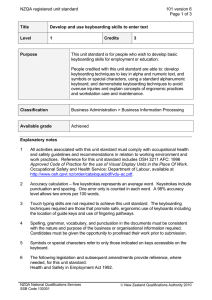 NZQA registered unit standard 101 version 6 Page 1