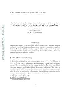 A method of extracting the mass of the top quark in the di