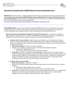 CalREDIE Reporter Account Authorization Form