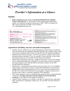 Provider Information at a Glance