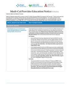 Medi-Cal Provider Education Notice 07/08/2016