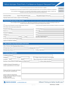 Nihon Kohden Third Party Conference Support Request Form