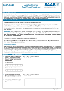 Application for Part-Time Fee Grant