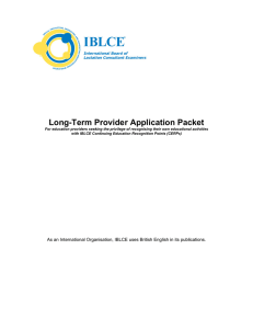 Long-Term Provider Application Packet