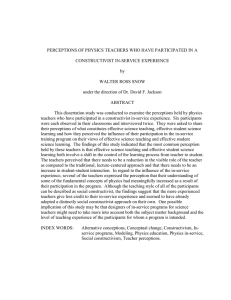 teachers` perceptions and use of classroom space
