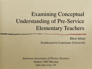 R. Allain "Examining Conceptual Understanding of Pre