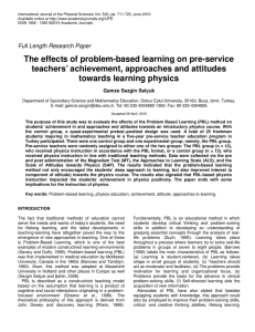 The effects of problem-based learning on pre