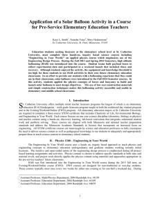 Application of a Solar Balloon Activity in a Course for Pre