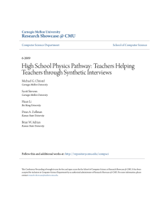 High School Physics Pathway: Teachers Helping Teachers through