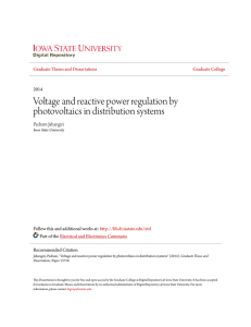 Voltage and reactive power regulation by photovoltaics in