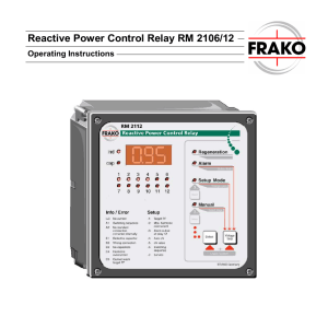 Reactive Power Control Relay RM 2106/12