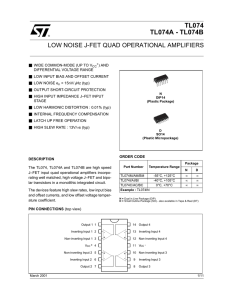 tl074, tl074cn low noise quad jfet op-amps