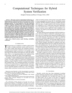 Computational techniques for hybrid system verification