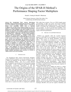The Origins of SPAR-H Method`s Performance Shaping Factor