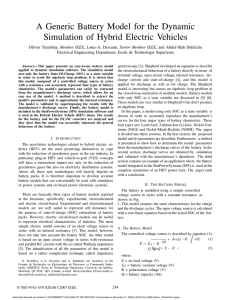A Generic Battery Model for the Dynamic simulation of hybrid electric
