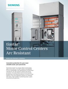 tiastar™ Motor Control Centers Arc Resistant