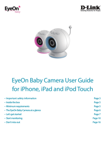 EyeOn Baby Camera User Guide for iPhone, iPad and iPod Touch