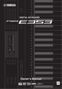 PSR-E353 Owner`s Manual