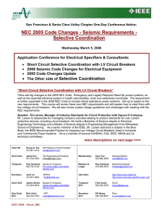 NEC 2005 Code Changes - Seismic Requirements