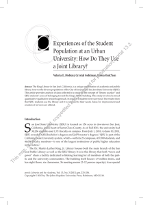Experiences of the Student Population at an Urban University: How