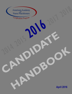Candidate Handbook - The American Academy of Nurse