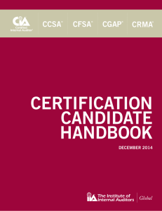 certification candidate handbook - The Institute of Internal Auditors