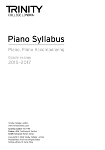 Piano Syllabus - Trinity College London