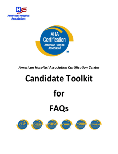 Candidate Toolkit for FAQs - American Hospital Association