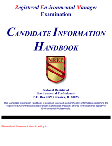 CANDIDATE INFORMATION HANDBOOK