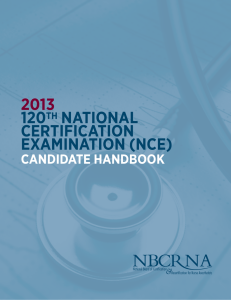 2013 120th NatioNal CertifiCatioN examiNatioN