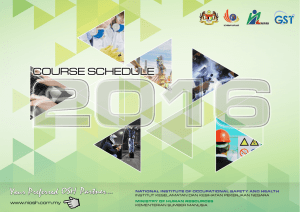 NIOSH Course Schedule 2016