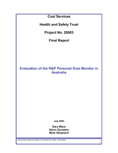 Coal Services Health and Safety Trust Project No. 20083 Final