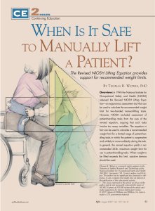 WHEN IS IT SAFE TO MANUALLY LIFT A PATIENT?