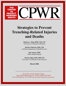 Strategies to Prevent Trenching-Related Injuries and Deaths