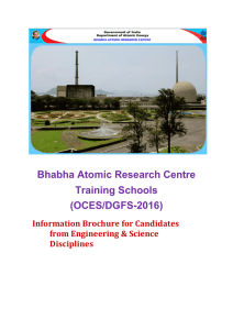 Bhabha Atomic Research Centre Training Schools (OCES/DGFS