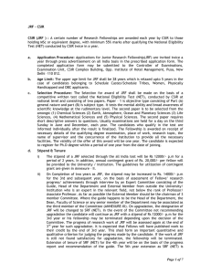 Page 1 of 7 JRF – CSIR CSIR - Indian Institute of Chemical