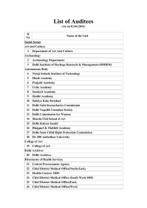 List of Auditees - Accountant General, Delhi
