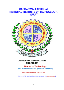 SVNIT Brochure for M.Tech admission 2014