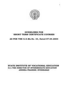 guidelines for short term certificate courses state institute of